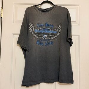 Harley-Davidson Dark Gray T-Shirt Mens Las Vegas Cafe Live Hard Ride Easy XL XXL
